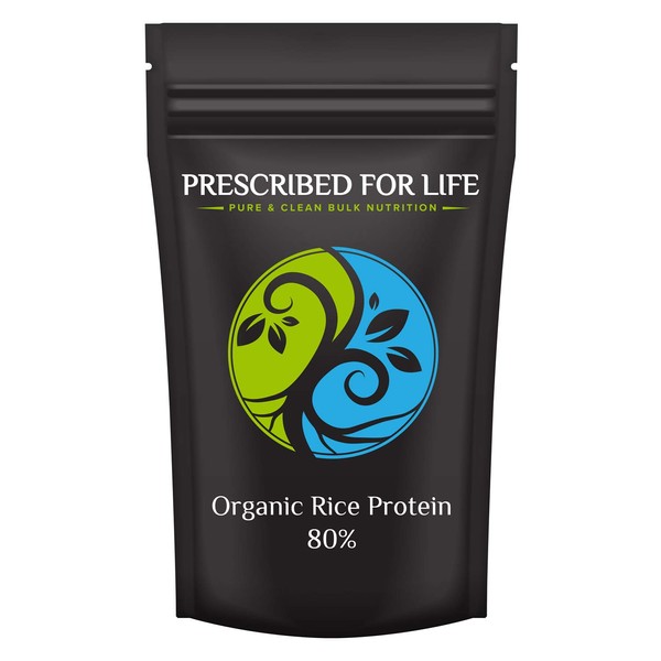 Prescribed For Life Rice Protein - Whole Grain Organic Brown Rice Protein Concentrate - 80% Protein, 2 kg