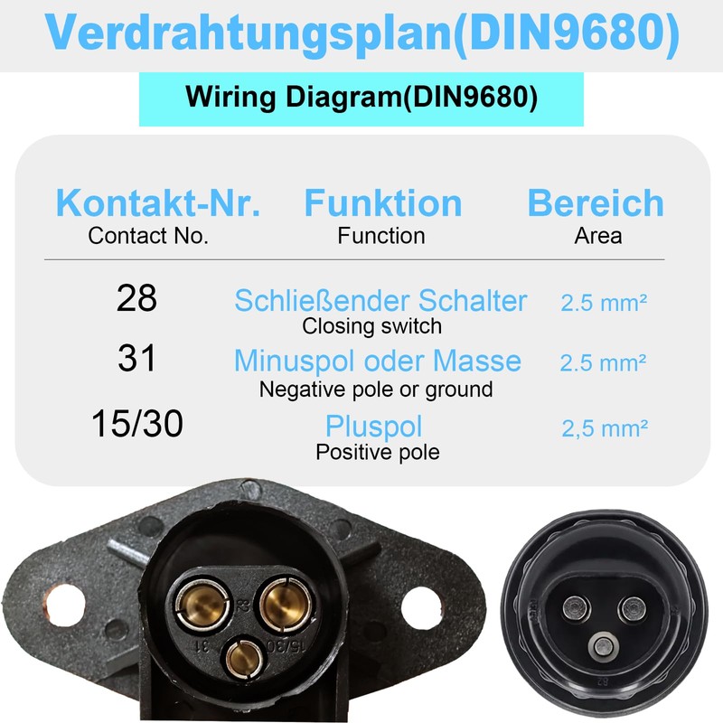 CXTM 3-Pin Trailer Socket 3-Pin Trailer Adapter 3-Pin Socket 12