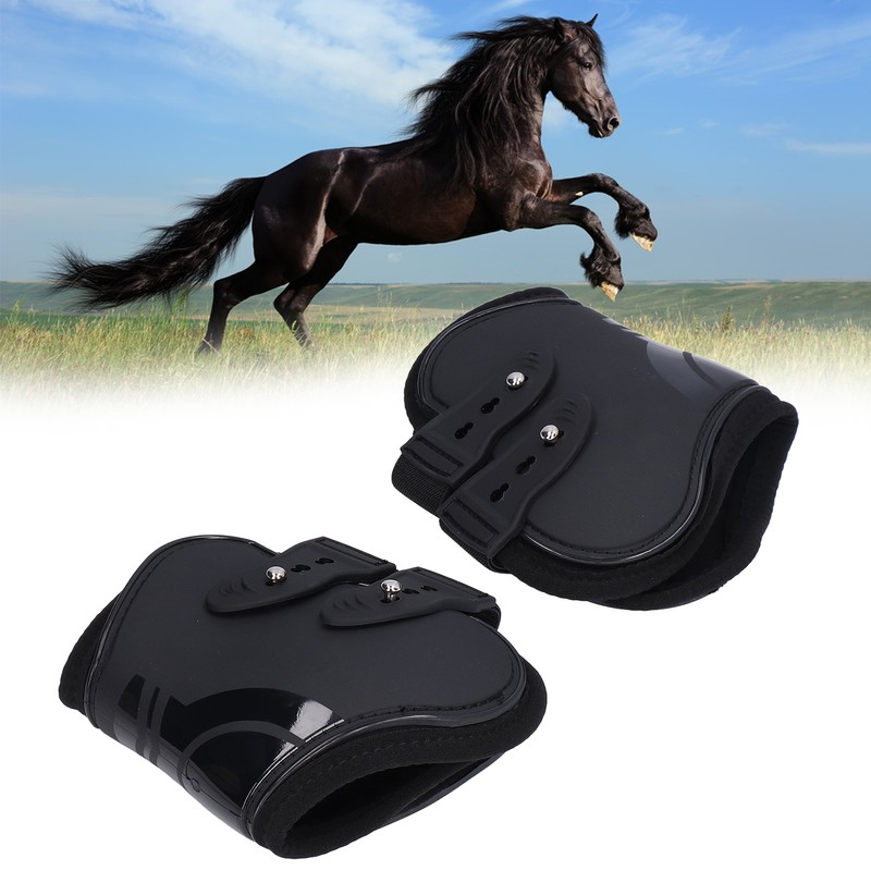 2Pcs Horse Tendon Boots Set Sturdy Adjustable PU Shell Tendon