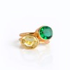 Emerald Quartz ring, stackable ring, Vermeil Gold or silver, bezel
