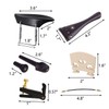 TUOREN 4/4 Full Size Violin Accessories Kit Bridge, Tailpiece, Tuning