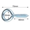 fiXte® Heavy Duty 75mm Screw Eye Bolt Lag Eye Bolt