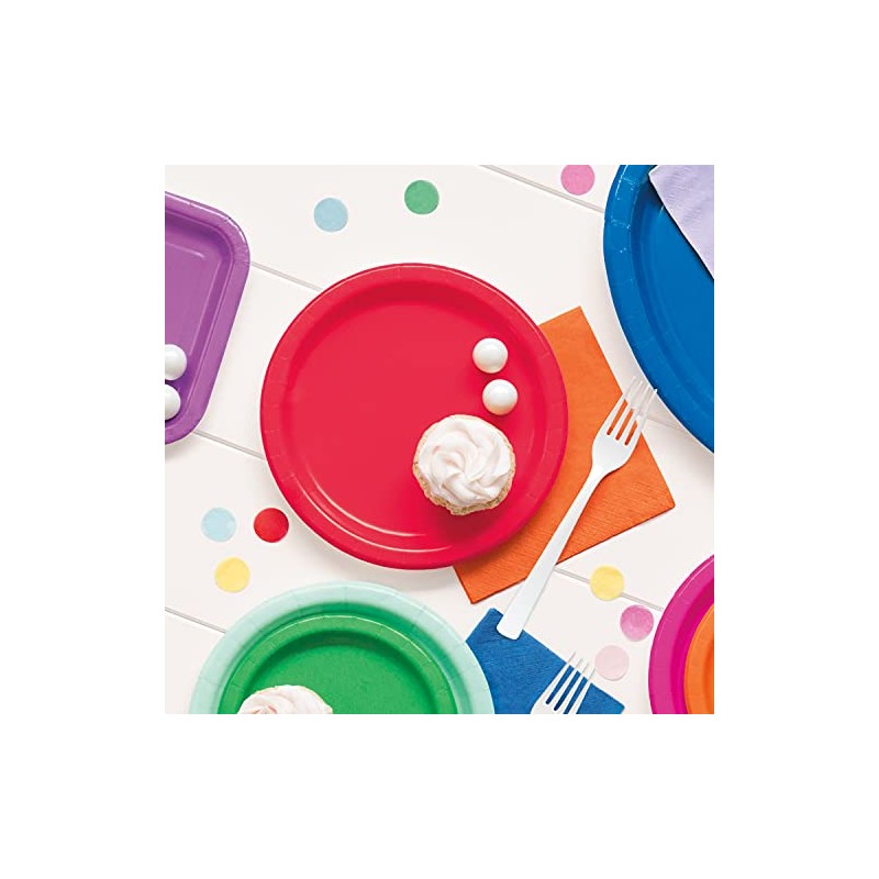 Unique 31453EU Eco-Friendly Paper Plates-23 cm-Red Colour-16 Count (Pack of