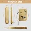 Pocket Door Hardware Gold，Privacy Pocket Door Lock with Pull, Sliding
