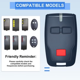433.92 MHz Garage Door Remote, 3 PCS Garage Remote Control, 2 channels, Compatible with Mitto 2 RCB, Kleio, Ghibli, TRC 2, Kleio, Ghibli