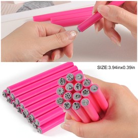 WOKOTO 15pcs Flower Heart Butterfly Nail Art Stamp Pen Set, Easy Designs Nail Stamper Tools For Women Various Pattern Nail Stamping Pens, Nail Design Stamp Ideal For Home DIY Stamper Nails Kit