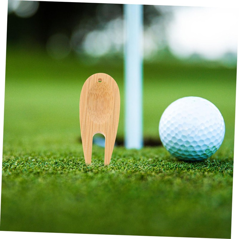 SUPVOX Golf Divot Tool 8-Piece Bamboo Fork Set Ball Marker
