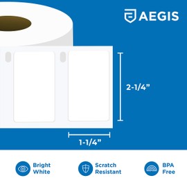 Aegis - Compatible Direct Thermal Labels Replacement for DYMO 30334 (2-1/4" X 1-1/4") Barcode, UPC, FBA - Use with Labelwriter 450, 450 Turbo, 4XL Printers (20 Rolls)