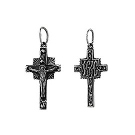 NKlaus 925 sterling silver cross orthodox crucifix pendant faith symbol 6276 baptism