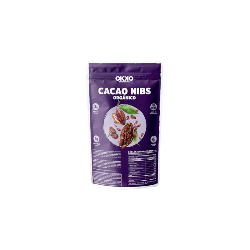 OKKO Cacao Nibs Orgánicos, 120 g