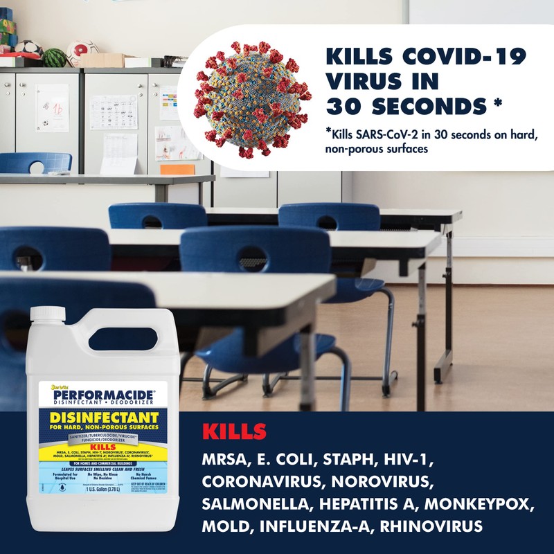 PERFORMACIDE Disinfectant - Kills COVID-19 Virus in 30 Seconds -