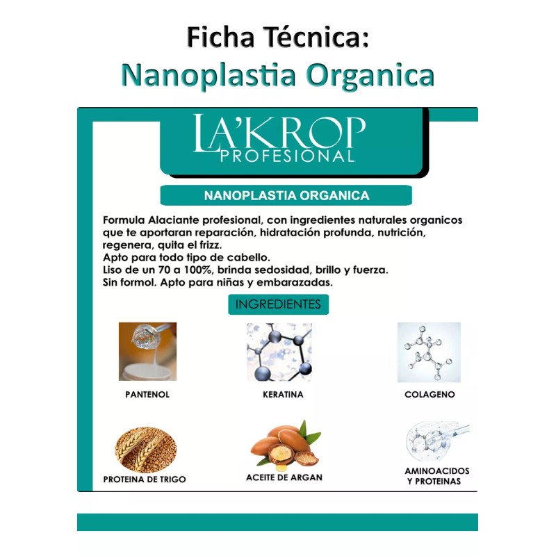 LaKrop Professional Nanoplastia 100% Orgánica Sin Formol No Pica No