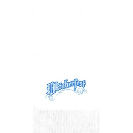 25 White Oktoberfest Dinner Hand Towels Paper Napkins with a Turquoise Color Oktoberfest Logo