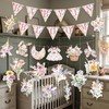 Baby in Bloom Floral Banner Set, Pink Flower Baby Shower