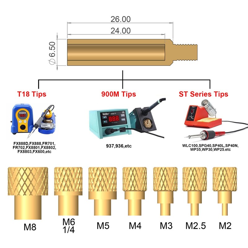 Heat Set Insert Tools Kit Brass Nuts 3D Printing 60W