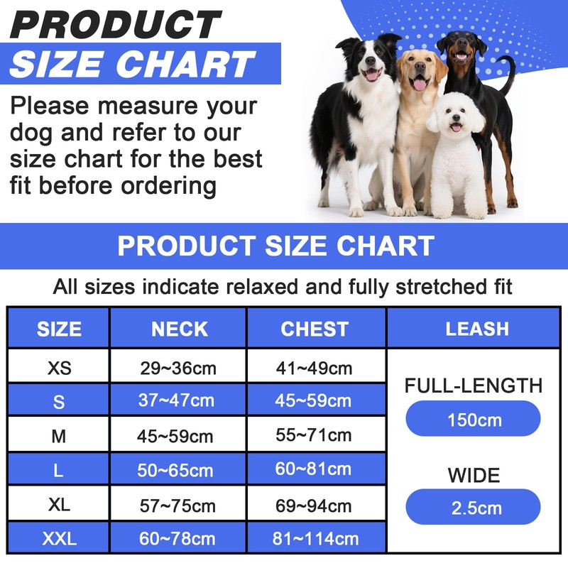 Dog Harness with Velcro Fastening, Anti-Pull Breathable Chest Harness, No-Pull
