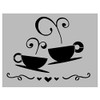 Kitchen Decoration Coffee Stencil 2 Cups - Reusable Stencil (8.5"