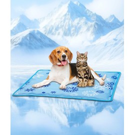 Renjie Dog Cooling Mat Cooling Mat for Dogs & Cats Water Injection Solidifies Technology Indoor Outdoor Dog Pad for Summer, Easy to Clean