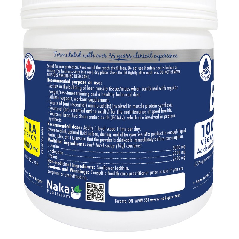 Naka Platinum BCAA, Ultra Potency 10,000mcg, 100% PURE, Vegan +