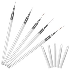 Baluue 5pcs Nail Art Design Pens Professional Nail Extension Gel Brushes for Manicure Drawing Lightweight and Liner Tool