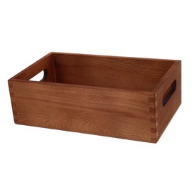 Hohopeti Wood Crate Storage Box for Organizing Sundries Multi-functional Bin for Home Living Room and Office Use Design Capacity for Tools and Accessories