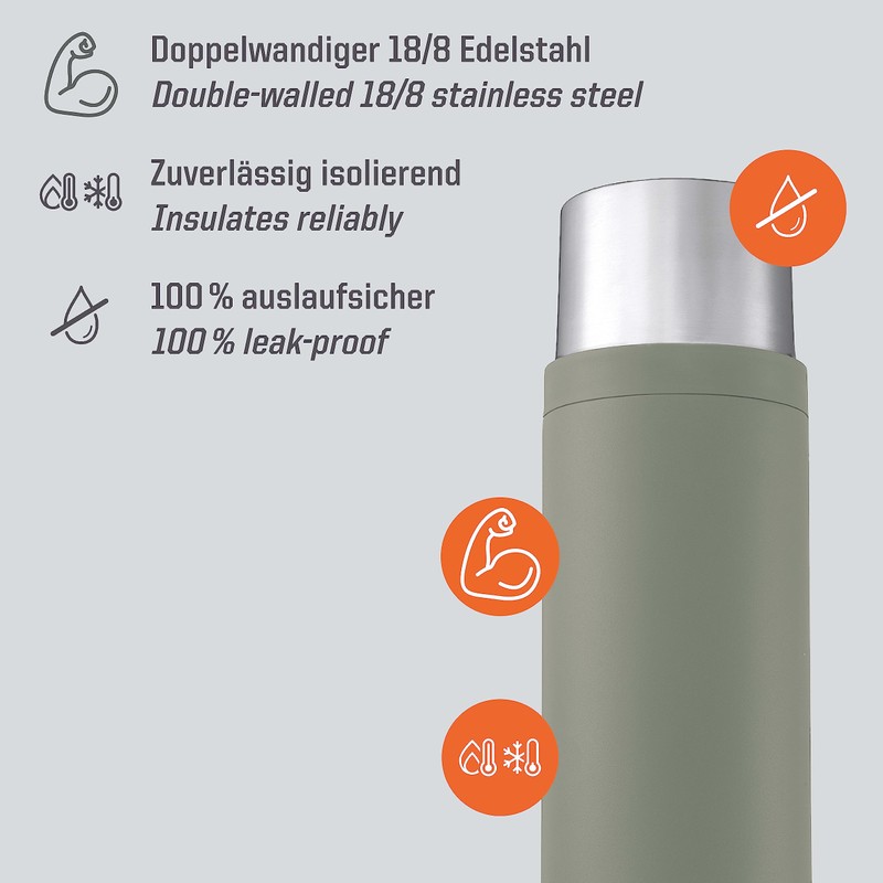 Esbit Sculptor Thermal Flask - Insulated Stainless Steel Bottle for