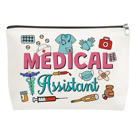 Medical Assistant Makeup Bag Medical Assistant Gifts for Women Friend Thank You Appreciation Gift for MA Women Travel Zipper Cosmetic Pouch Birthday Graduation Gifts Travel Toiletry Bag