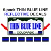 Unbranded/Generic 6x REFLECTIVE THIN BLUE LINE License Plate Decals |