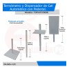 Pedestal Con Termómetro Dispensador De Gel Antibacterial V0 Color Blanca