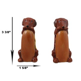Ebros Gift Hot Dog Wieners Dachshund Dogs In Ketchup Mustard Buns Salt Pepper Shakers Set