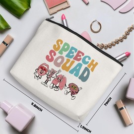 Funny Speech Therapy Gifts, SLP Gifts, Speech Therapy Makeup Bag, Christmas Birthday Appreciation Gifts for Women Speech Language Pathologist Therapist Coworker Travel Toiletry Bag Skin Care Bag