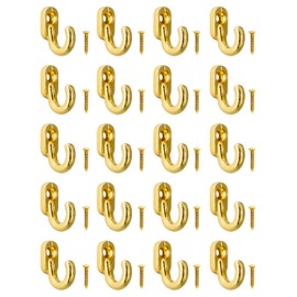 Fuxxer 20 x Mini Iron Hooks Decorative Hooks Picture Hooks and Decoration Gold