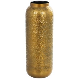 Deco 79 Metal Decorative Vase Textured Hammered Centerpiece Vase, Flower Vase for Home Decoration 9" x 9" x 24", Gold