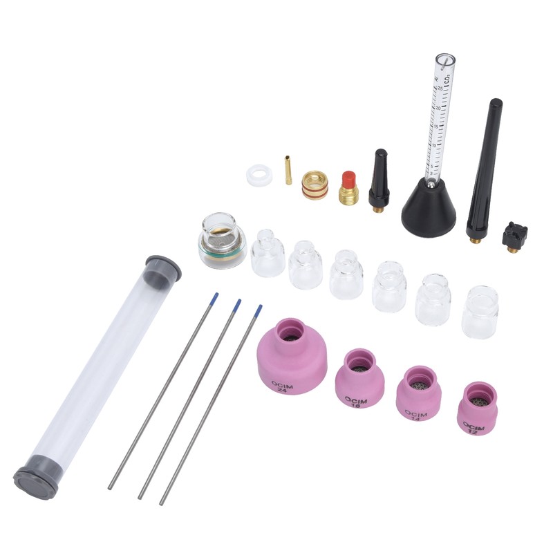 Argon Arc Welding Nozzle Kit Gas Flowmeter Tungsten Needle Sealing
