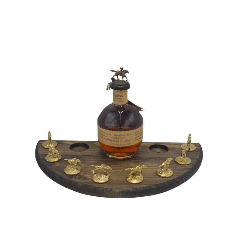Bourbon Cork Display Half Moon Shape With Light and Glass