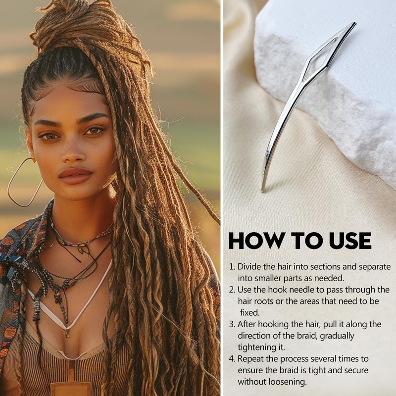 Crochet Hair Styling Tool, Curved Interlocking Tool, Precision Hair Maintenance