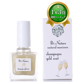 Transparent Natural Manicure, 0.3 fl oz (10 ml), Self Nail Style [Natural Manicure Made by Nail Care Salons] Office, Natural, Bare Nail Feel, Self-Nail Feeling, Easy (Champagne Gold Coat, Single Item)