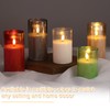 Eywamage Gold Ribbed Glass Flameless Candles with Remote, Flickering LED