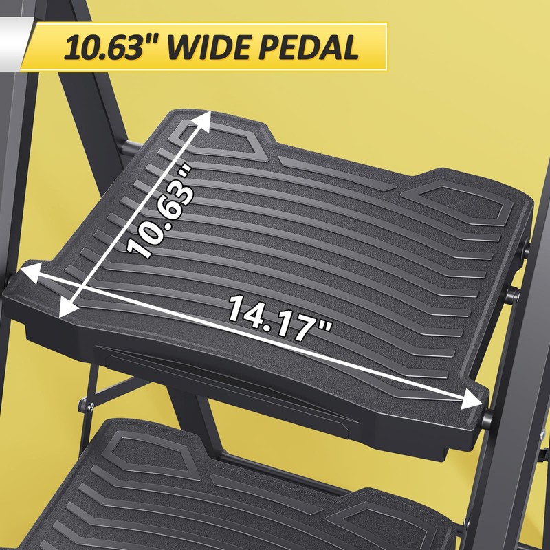 KINGRACK Step Ladder 4 Step Folding, 900lbs 4 Step Ladder
