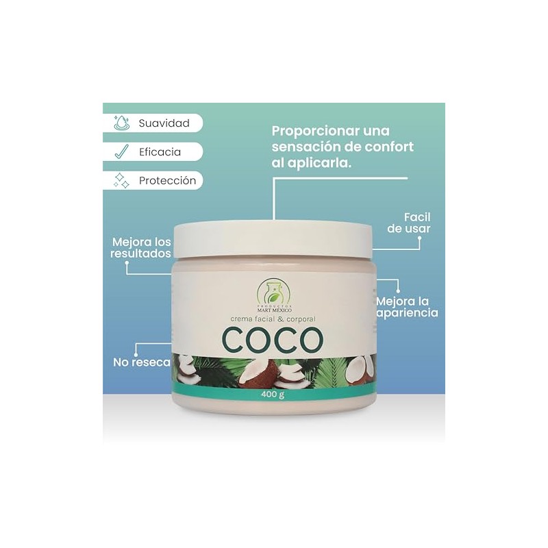 Crema Corporal De Coco Piel Suave Productos Mart Mexico 400g
