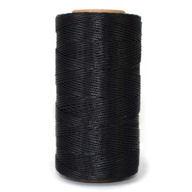 Komfami Wax Thread Sewing Thread 260 Metres 1 mm Polyester Wax Thread Sewing Leather Thread Waxed (Black)