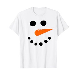 Snowman Costume Cute Snowman Face Carrot Nose Winter Cosplay T-Shirt