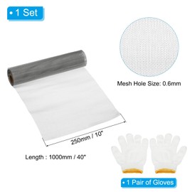PATIKIL 40"L x 10"W Woven Wire Mesh, 30 Mesh 304 Stainless Steel Air Vent Filter Screen with Gloves for Window Security Vent Cover Filtration Animals Fence