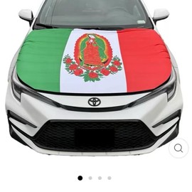 Mexican Flag Hood Cover x San Judas - Virgen Mary - Colour: La Virgen De Guadalupe