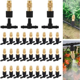 40 count Three-Way Atomizing Nozzle Kit - Adjustable Sprinkler with  Spray Mister Emitters - Colour: 20pcs