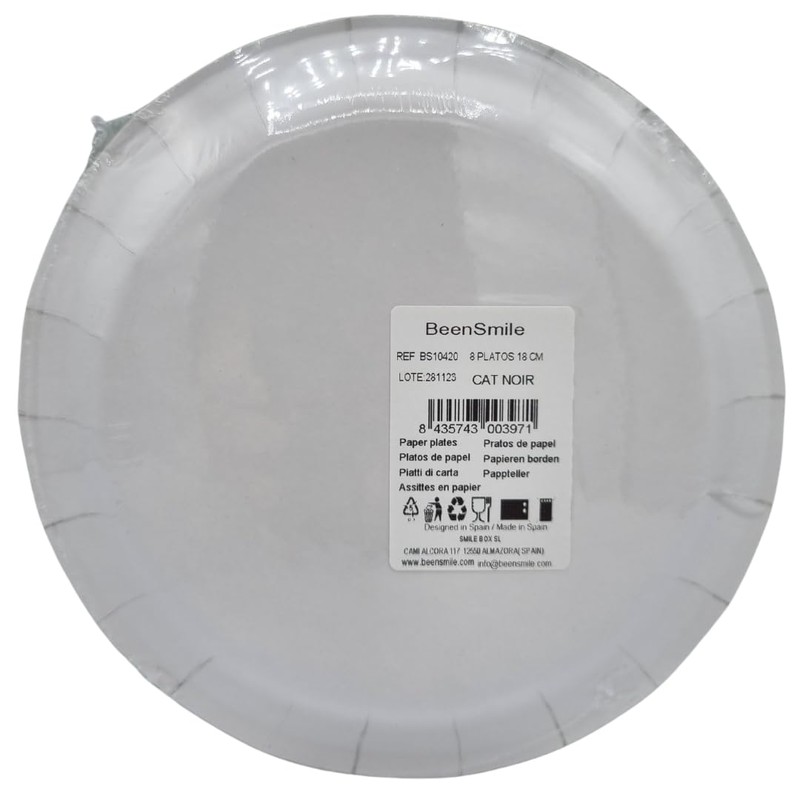 BeenSmile, Cat Noir 8 Plates 18 cm Disposable Plates for