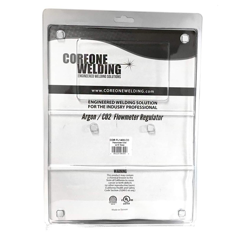 COREONE WELDING Carbon Dioxide (CO2) Victor Style Flowmeter w/ 6'