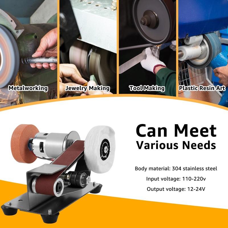 Mini Belt Sander, 15° Electric Knife Sharpener Bench Grinder Sanding