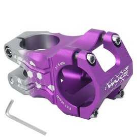 CYSKY Bicycle Stem 31.8 50 mm MTB Stem Short Handlebar Stem Riser for Road Bike, Mountain Bike, BMX, Downhill Bicycle (Purple & Titanium Splicing)