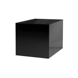 5 Inch Acrylic Display Riser Box Black Square Retail Product Riser One Open Side No Lid Preassembled Merchandise Storage Box Flippable Cubby for Expos and Tradeshows by Marketing Holders